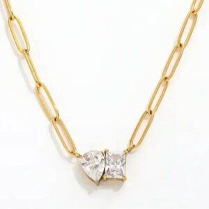 14K Gold filled Pear Moissanite Necklace